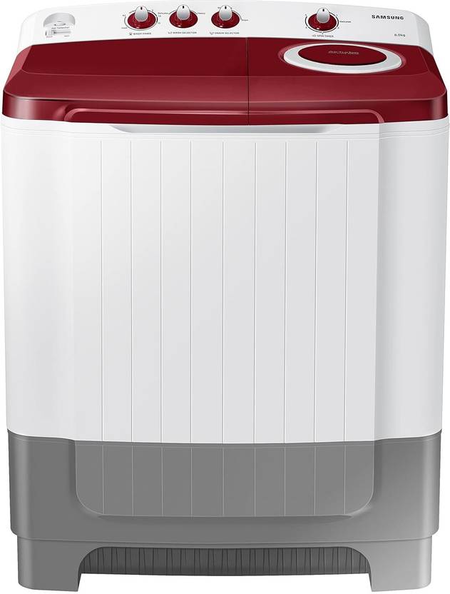 Samsung 8 kg 5 Star Hexa Storm Pulsator Semi Automatic Top Load Washing Machine White, Grey (WT80R4000RG/TL)