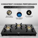 Preethi Luxe 3 Burner Glass Manual Gas Stove