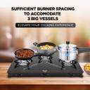 Preethi Luxe 3 Burner Glass Manual Gas Stove