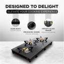 Preethi Luxe 3 Burner Glass Manual Gas Stove