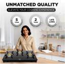 Preethi Luxe 3 Burner Glass Manual Gas Stove