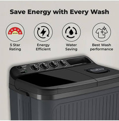 Lloyd 7 kg Semi Automatic Top Load Washing Machine Black, Grey (GLWS705ARDVG)-4