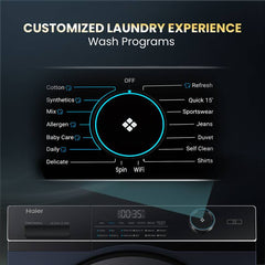 Haier 11 kg 525 mm Super Drum, Direct Motion Motor,PuriSteam, i-Refresh,Inbuilt Heater, WiFi Enabled Fully Automatic Front Load Washing Machine with (EFLD110-DM14IEICBKU1)-4