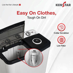 Kenstar 6.5 Kg Swift Dry Lid Semi Automatic Top Load Washing Machine White, Grey (KSSA655NNNDG)-4