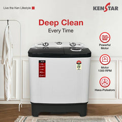 Kenstar 6.5 Kg Swift Dry Lid Semi Automatic Top Load Washing Machine White, Grey (KSSA655NNNDG)-3