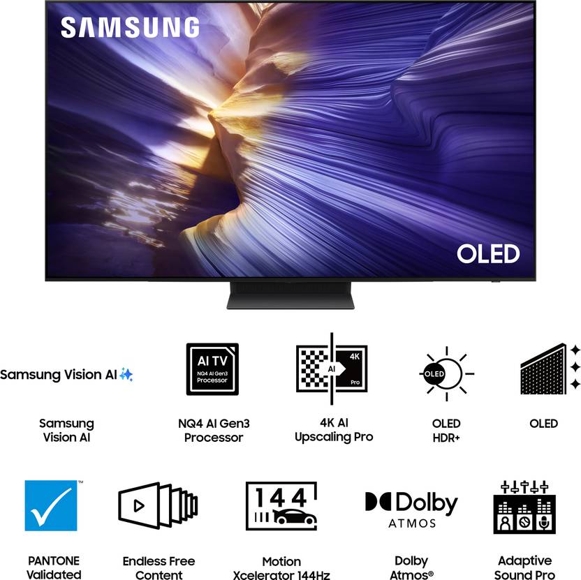 Samsung 194 cm (77 inch) OLED Ultra HD (4K) Smart Tizen TV (QA77S90FAELXL)-2