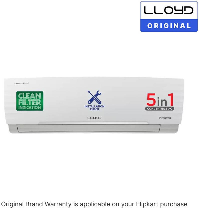 Lloyd 2025 Model 1.5 Ton 5 Star Split Inverter AC (GLS18I5FWBEV, White)-2