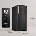 Godrej 194 L Direct Cool Single Door 5 Star Refrigerator with With Inverter & Turbo Cooling Technology Ensuring Faster Cooling (Fossil Steel, RD EMARVEL 215E THI FS ST)