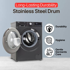 LG 11/7 kg Washer with Dryer AI Direct Drive Technology, Wi-Fi Enabled, Reduce germs & allergens with steam cycles, TurboWash Ready to Wear Clothes, (FHD1107SWM)-3