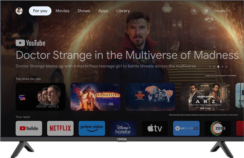 Onida NEXg 138.68 cm (55 inch) Ultra HD (4K) LED Smart Google TV with Nexg Processor,Dolby Vision, Dolby Atmos 24W, MEMC, 60 Hz Refresh Rate with (55UIG-R)