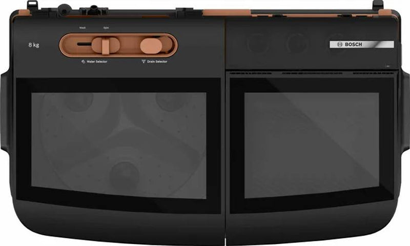 Bosch 8 kg Semi Automatic Top Load Washing Machine Black, Orange (WJG803T0IN)-3