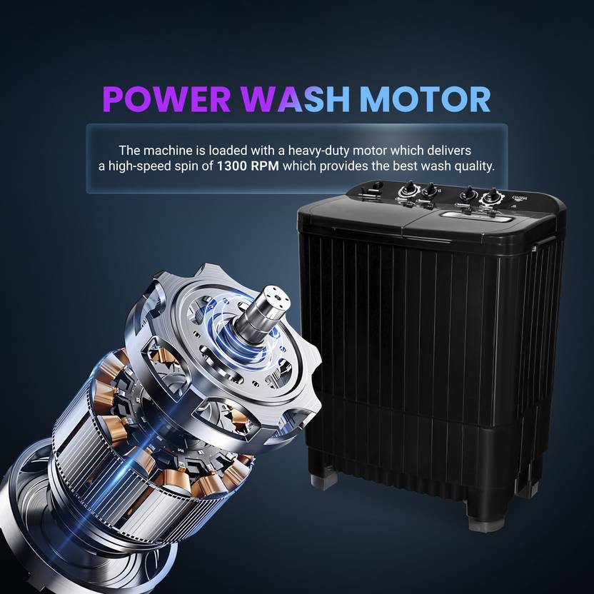 Onida 9.5 kg 5 Star With Power Dry Technology Semi Automatic Top Load Washing Machine Black (S95GS3)-3