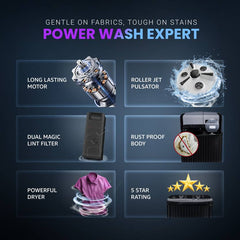 Onida 9.5 kg 5 Star With Power Dry Technology Semi Automatic Top Load Washing Machine Black (S95GS3)-2