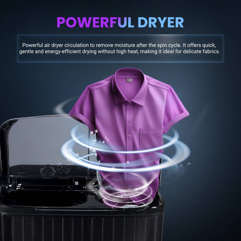 Onida 9.5 kg 5 Star With Power Dry Technology Semi Automatic Top Load Washing Machine Black (S95GS3)-4