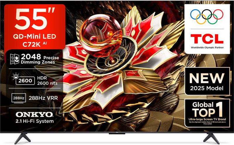 TCL C72K 139 cm (55 inch) Ultra HD (4K) Mini LED Smart Google TV with Precise Dimming Series Up to 2048 Zones (55C72K)-1