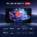 TCL V6C 189 cm (75 inch) Ultra HD (4K) LED Smart Google TV 2025 Edition with MEMC | Dolby Vision-Atmos | HVA Panel & Metallic Bezel-Less (75V6C)