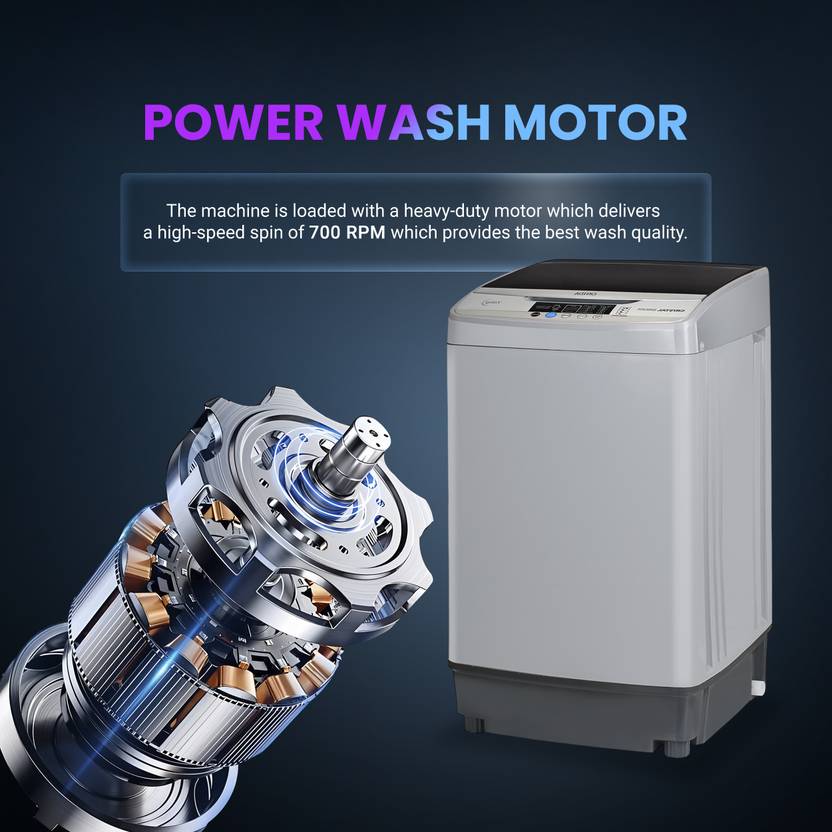 Onida 7 kg 5 Star 10 Wash Programs Crystal Drum Fully Automatic Top Load Washing Machine Grey (T70CGN)-3