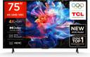 TCL V6C 189 cm (75 inch) Ultra HD (4K) LED Smart Google TV 2025 Edition with MEMC | Dolby Vision-Atmos | HVA Panel & Metallic Bezel-Less (75V6C)