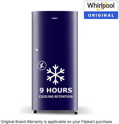 Whirlpool 184 L Direct Cool Single Door 2 Star Refrigerator (Solid Blue / Blue, 205 WDE CLS 2S SAPPHIRE BLUE-Z)