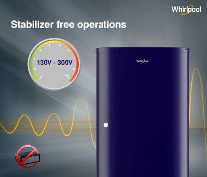 Whirlpool 184 L Direct Cool Single Door 2 Star Refrigerator (Solid Blue / Blue, 205 WDE CLS 2S SAPPHIRE BLUE-Z)