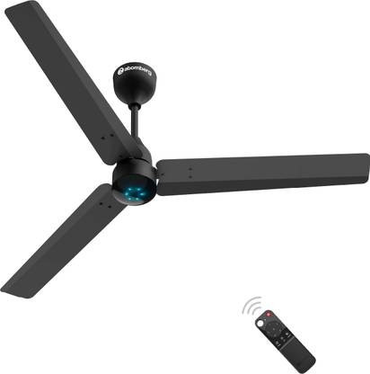 Atomberg Renesa with 3 Year Warranty BLDC Motor with Remote 1200 mm Ceiling Fan (5 Star | Midnight, Black | Pack of 1)