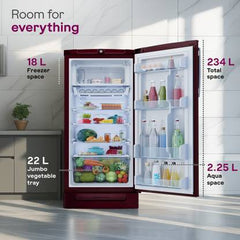 Godrej 234 L Direct Cool Single Door 5 Star Refrigerator with Energy Efficient Inverter Compressor And Jumbo Vegetable Tray