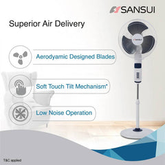 Sansui Chetak Speed Silent Operation, High Air Delivery 400 mm Pedestal Fan-3
