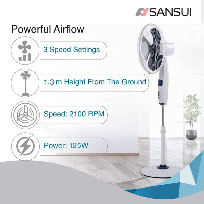 Sansui Chetak Speed Silent Operation, High Air Delivery 400 mm Pedestal Fan-2