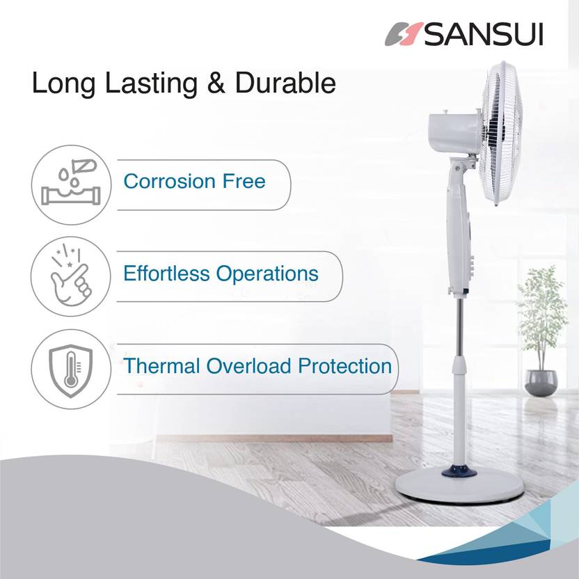 Sansui Chetak Speed Silent Operation, High Air Delivery 400 mm Pedestal Fan-4