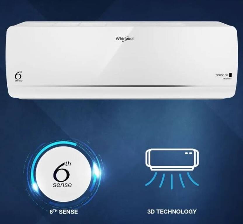 Whirlpool 2024 Model 1.5 Ton 3 Star Split Inverter AC (SAI16P35DEB0, White, Silver)