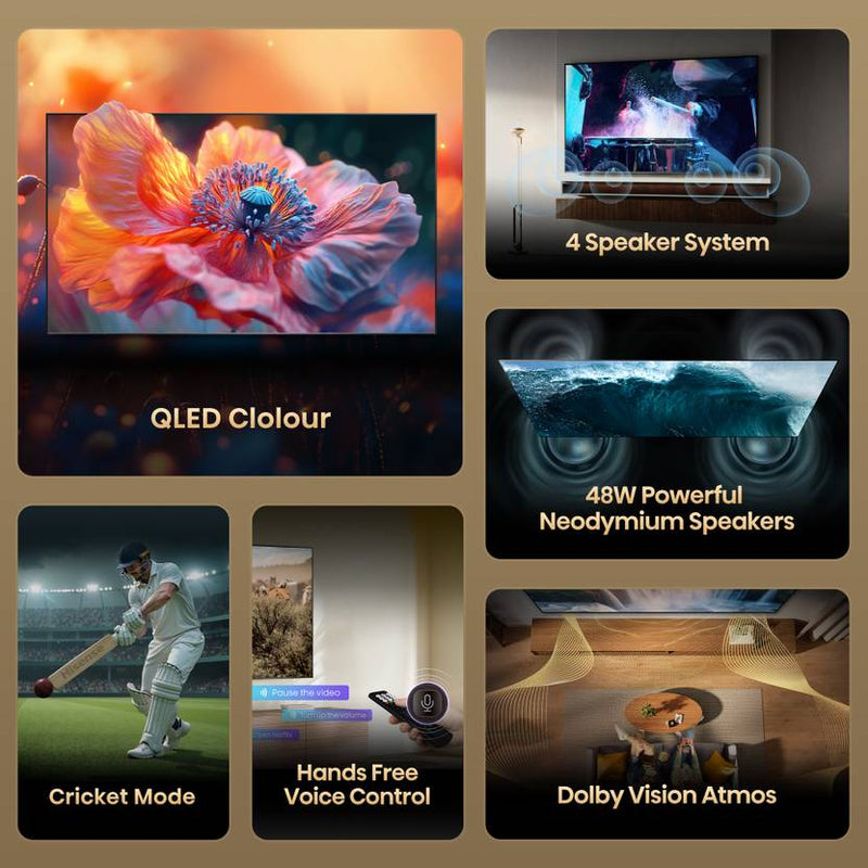 Hisense 50E75Q 126 cm (50 inch) QLED Ultra HD (4K) Smart VIDAA TV with 48W Powerful Speakers, Dolby Vision-Atmos, Cricket Mode, Game Mode Plus,-2
