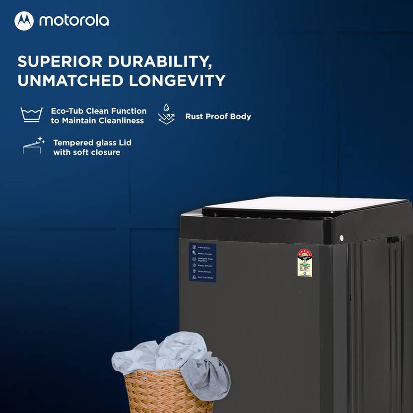 Motorola 7 kg Fully Automatic Top Load Washing Machine Grey (MTTL705NNNEB)-3
