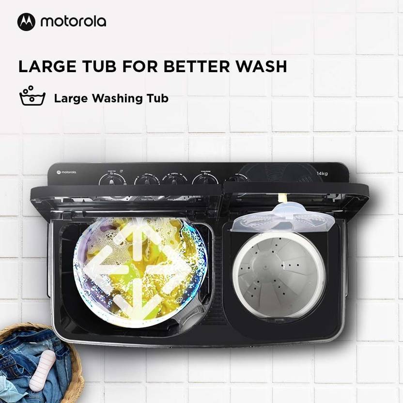 Motorola 14 kg 5 star rating Midnight Series Soft closing Glass lid Semi Automatic Top Load Washing Machine Black (MTSA1405NNNDB)-4