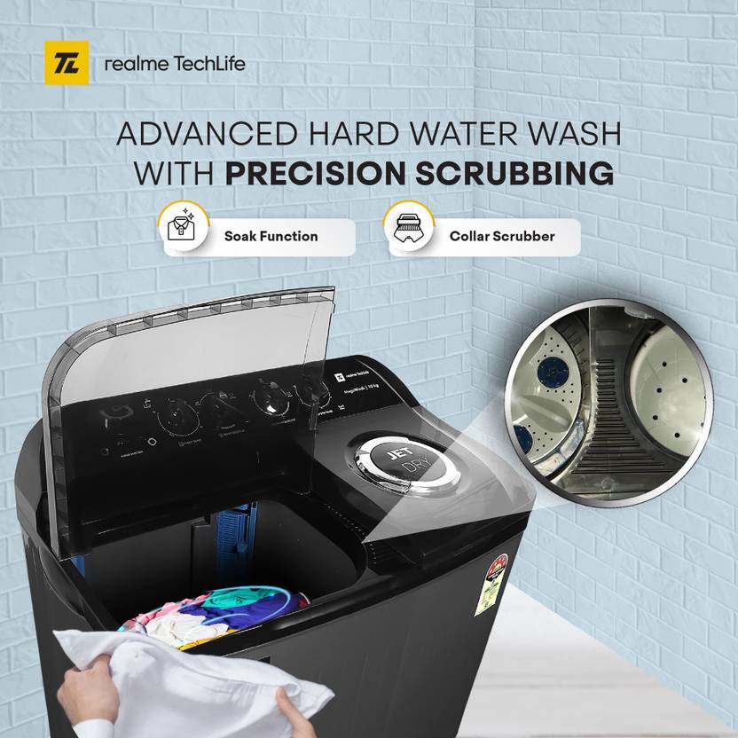 Realme TechLife 10 kg Semi Automatic Top Load Washing Machine Grey (RMSA1005NNNHS)-4