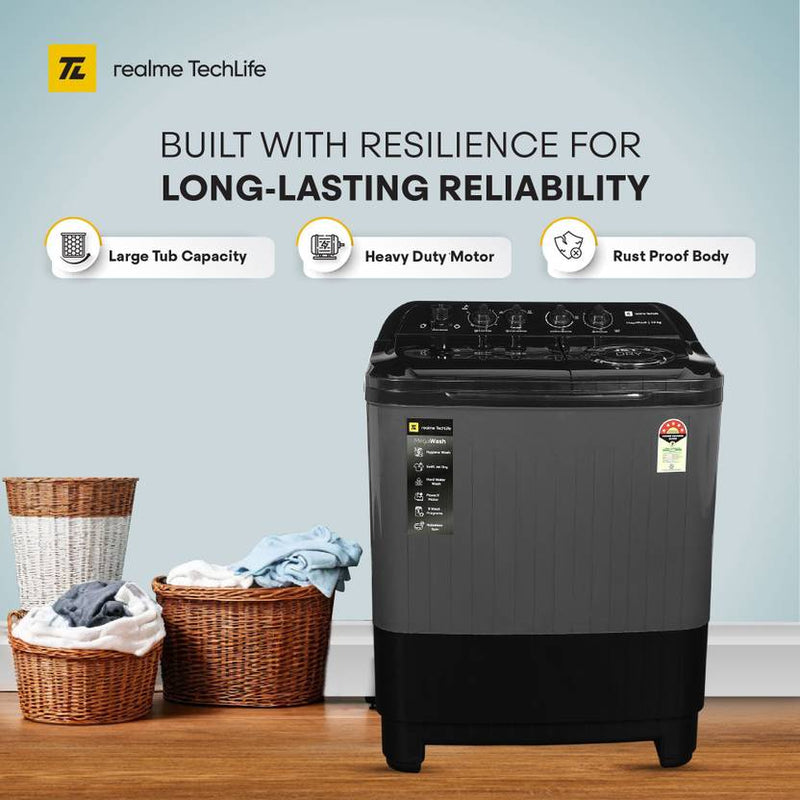 Realme TechLife 10 kg Semi Automatic Top Load Washing Machine Grey (RMSA1005NNNHS)-3