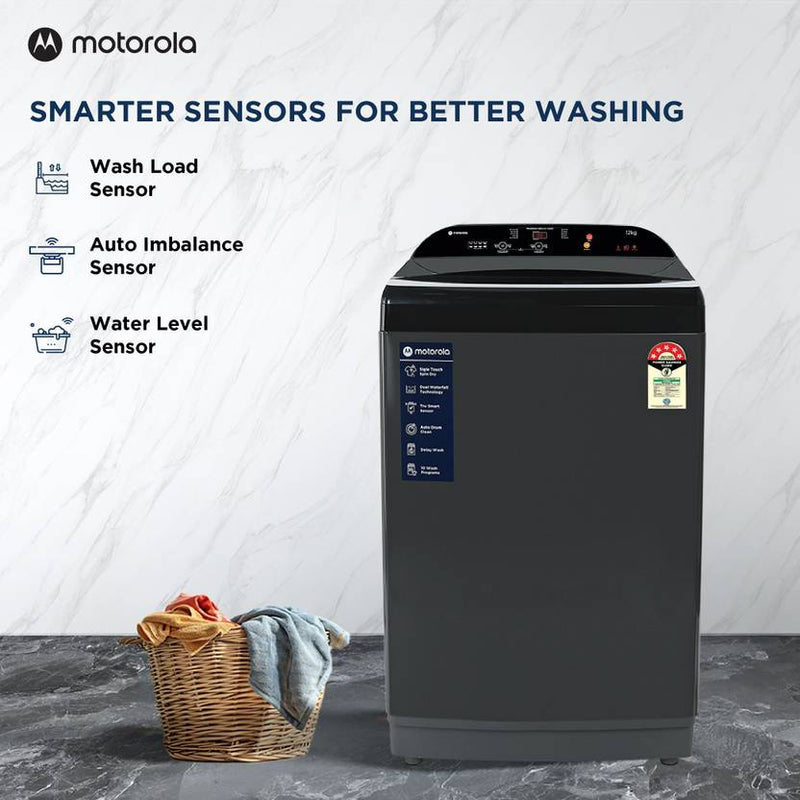 Motorola 12 kg 5 Star, Intelligent Smart Programs Fully Automatic Top Load Washing Machine Grey, Black (MTTL1205NNNHG)-2