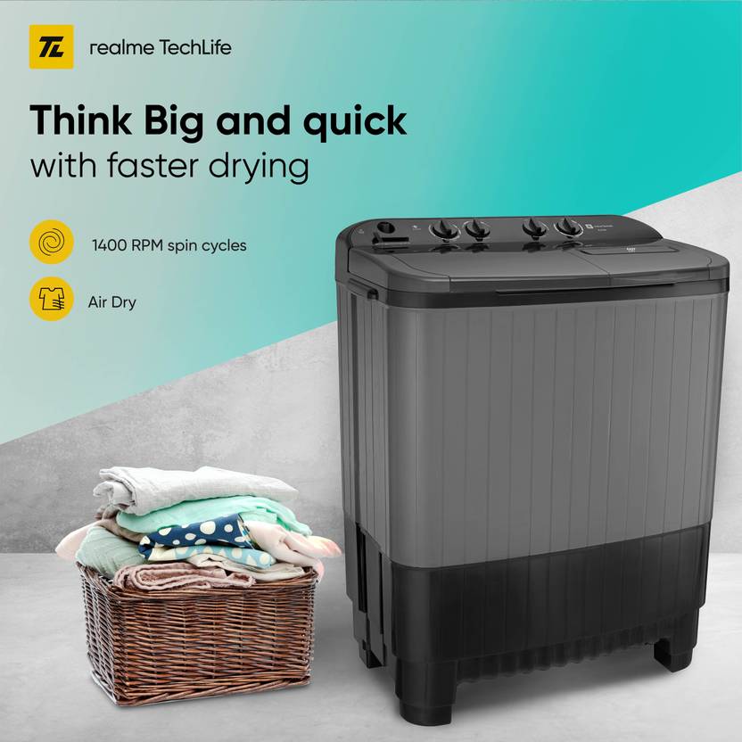 Realme TechLife 8.5 kg 5 Star rating Semi Automatic Top Load Washing Machine Grey, Black (RMSA855NNNDG)-3