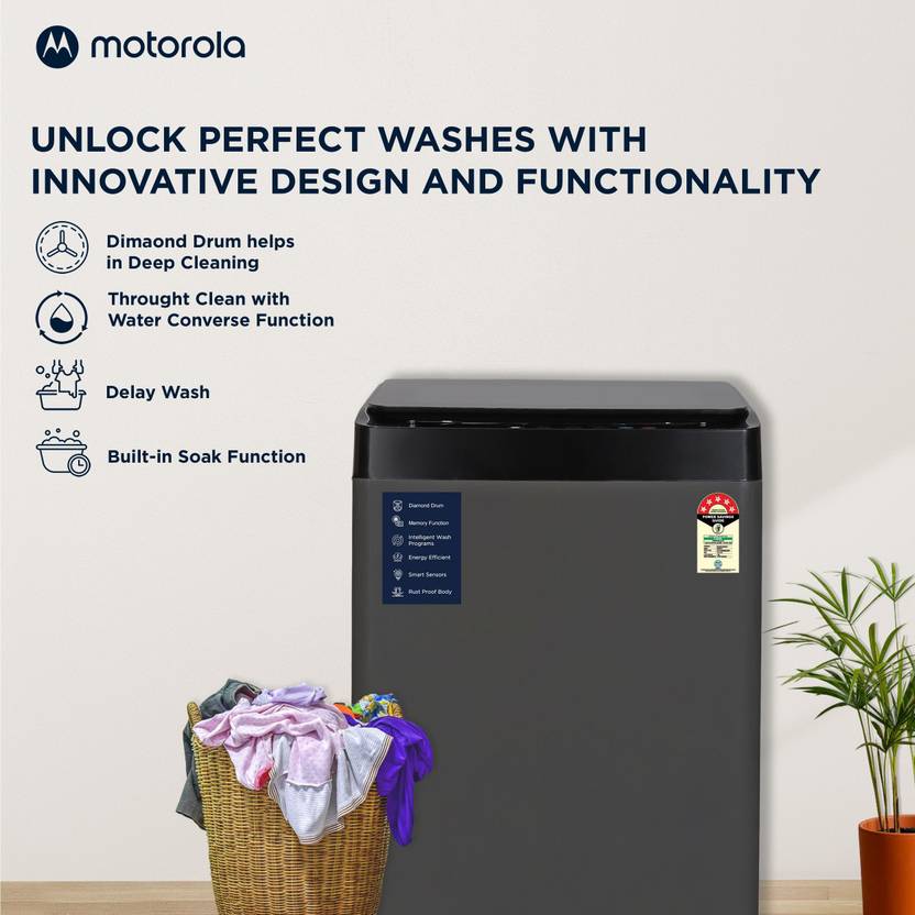 Motorola 7 kg Fully Automatic Top Load Washing Machine Grey (MTTL705NNNEB)-2