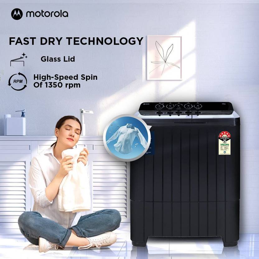Motorola 14 kg 5 star rating Midnight Series Soft closing Glass lid Semi Automatic Top Load Washing Machine Black (MTSA1405NNNDB)-3