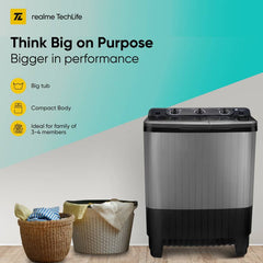 Realme TechLife 7.5 kg 5 Star Rating Semi Automatic Top Load Washing Machine Black, Grey (RMSA755NNNDG)-4