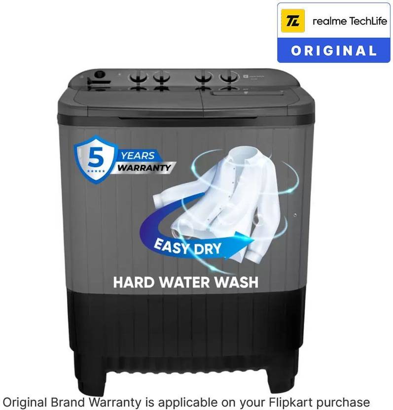 Realme TechLife 8.5 kg 5 Star rating Semi Automatic Top Load Washing Machine Grey, Black (RMSA855NNNDG)-2