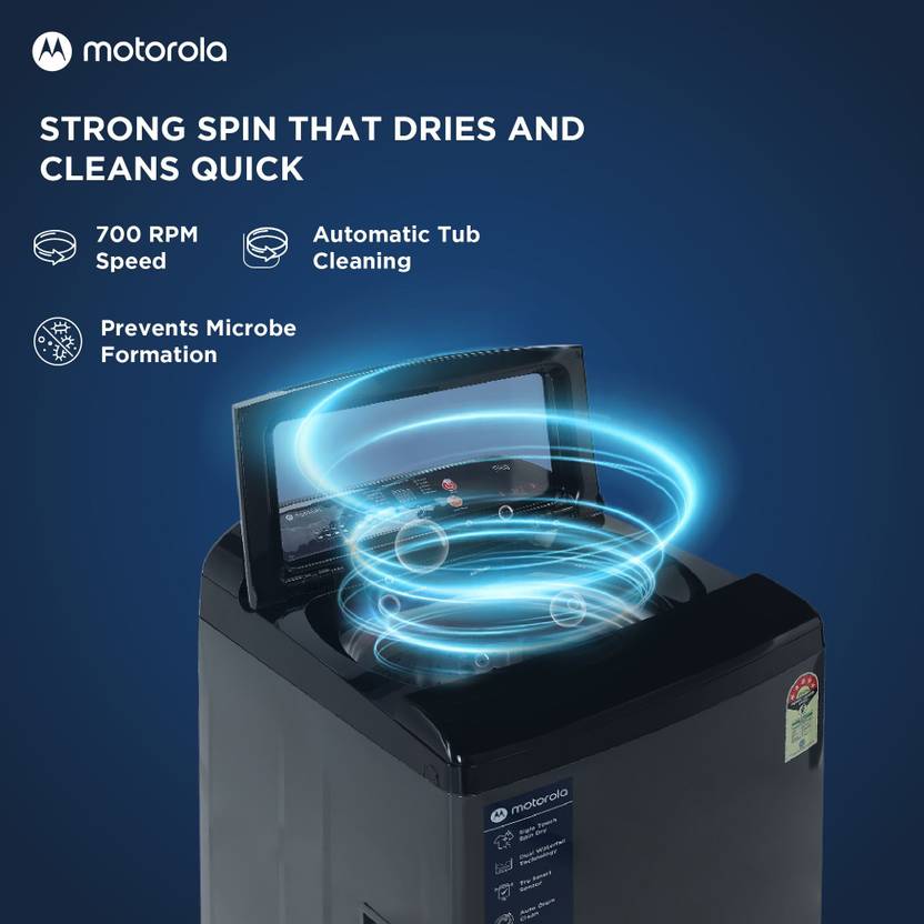 Motorola 9 kg 5 Star, Intelligent Smart Programs Fully Automatic Top Load Washing Machine Grey, Black (MTTL905NNNHG)-4