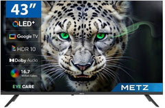 Metz Frameless 109.22 cm (43 inch) QLED Full HD Smart Google TV with Dolby Audio, 20W Speaker Output, Micro Border Design, Eye Care Technology (43QP225G)-1