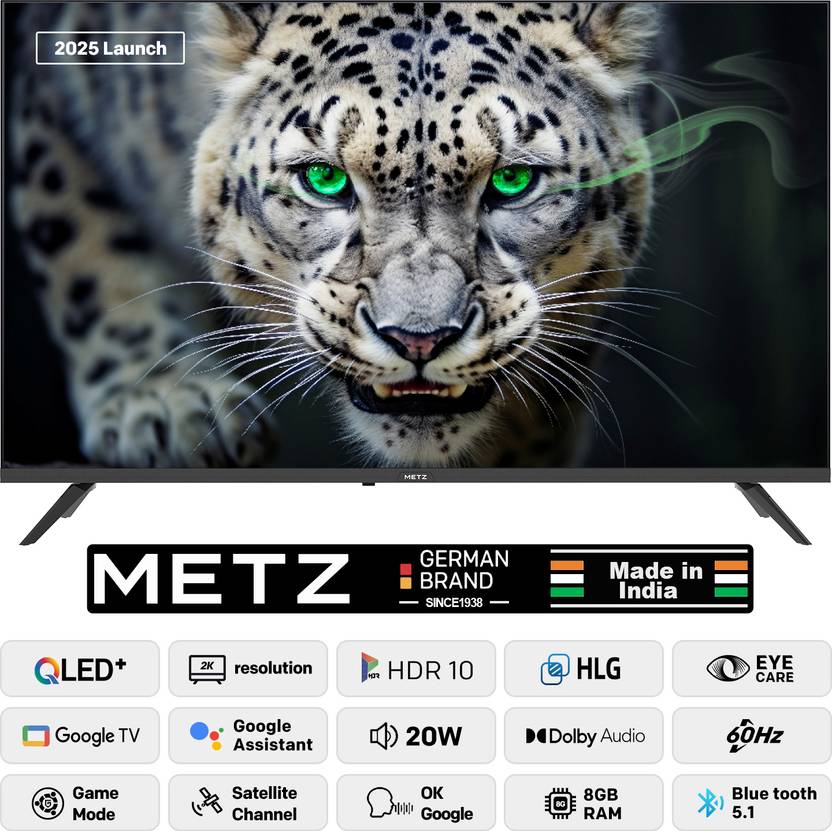 Metz Frameless 109.22 cm (43 inch) QLED Full HD Smart Google TV with Dolby Audio, 20W Speaker Output, Micro Border Design, Eye Care Technology (43QP225G)-3
