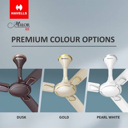 HAVELLS Milor ES with 2 Year Warranty Energy Saving 1200 mm Ceiling Fan (1 Star | Gold | Pack of 1)