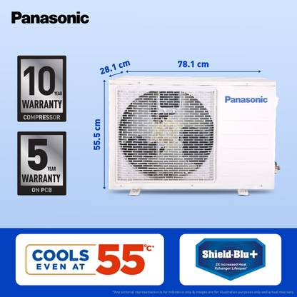 Panasonic 2025 Model 2 Ton 3 Star Split Inverter AC with Wi-fi Connect - White