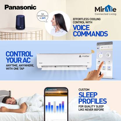 Panasonic 2025 Model 2 Ton 3 Star Split Inverter AC with Wi-fi Connect - White