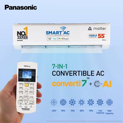 Panasonic 2025 Model 2 Ton 3 Star Split Inverter AC with Wi-fi Connect - White