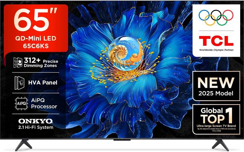 TCL C6KS 164 cm (65 inch) Ultra HD (4K) Mini LED Smart Google TV with High HDR Brightness (65C6KS)