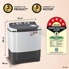LG 7 kg 5 Star with Wind Jet Dry, Collar Scrubber and Rust Free Plastic Base Semi Automatic Top Load Washing Machine Grey, White (P7020NGAZ)-4